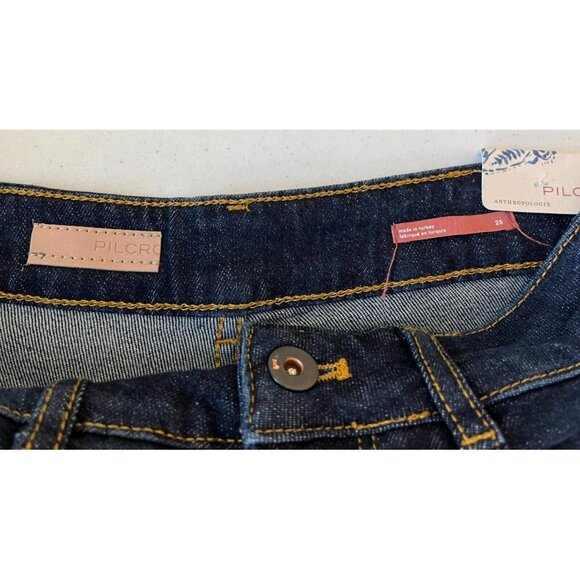 Pilcro and the Letterpress Dark Wash Straight Leg Blue Jeans, Size 25, NWT! $140 - Picture 10 of 13